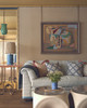 Christopher Farr Cloth Fresco in Dark indigo as cushions in a sitting room